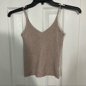 American Eagle Outfitters Marled Beige Light PInk Sleeveless Tank Top Small S.